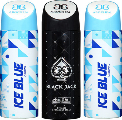

Arochem ICE BLUE -2 & BLACK JACK COMBO DEO DYNAMIC DEODORANT BODY SPRAY - FOR MEN & WOMEN Body Spray - For Men & Women(600 ml, Pack of 3)