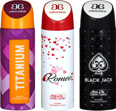 

Arochem A-3-4-6 DEODORANT NEW LATEST COMBO PACK OF 3 200 ML BOTTAL PURE PERFUME NO ALCOHOL DYNAMIC DEODORANT SPRAY Deodorant Spray - For Men & Women(200 ml, Pack of 3)