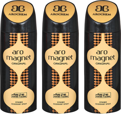 

arochem ARO MEGNET-3 DEO COMBO DYNAMIC DEODORANT SPRAY Body Spray Body Spray - For Men & Women(600 ml, Pack of 3)