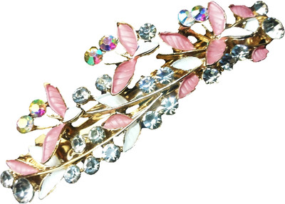 

Utopian Enamel and American Diamond Hair Clip(Pink, White)
