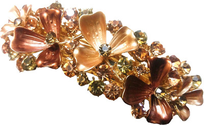 

Utopian Enamel and American Diamond Hair Clip(Brown, Gold, Beige)