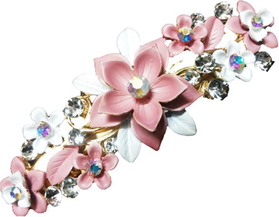 

Utopian Enamel and American Diamond Hair Clip(Pink, White)
