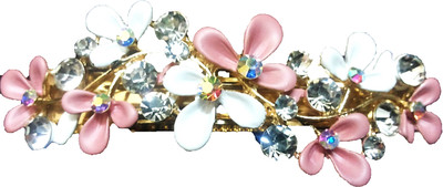 

Utopian Enamel and American Diamond Hair Clip(Pink, White)