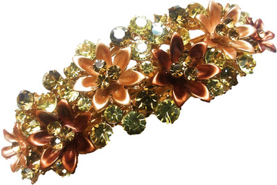 

Utopian Enamel and American Diamond Hair Clip(Brown, Gold, Beige)