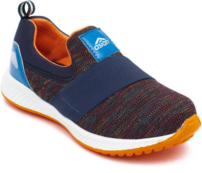 

Asian Boys Slip on Running Shoes(Blue, Blue orange