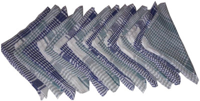 SASA HOMEZ SASAHOMEZ Kitchen Napkin Small Check pack of 12 (Blue) Blue, Pink Cloth Napkins(12 Sheets)