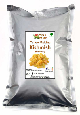 

Veg E Wagon Yellow Kishmish (Raisins) Premium 1 Kg Raisins(1 kg, Vacuum Pack)