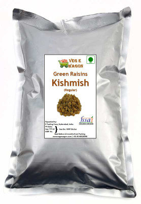 

Veg E Wagon Green Kishmish (Raisins) Premium 500 gm Raisins(500 g, Vacuum Pack)