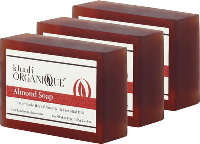 Khadi Organique Almond Soap(375 g, Pack of 3)