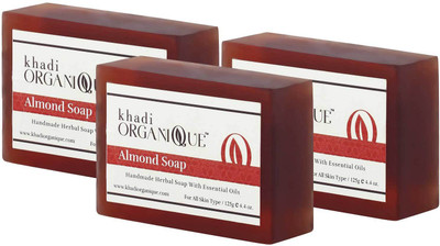 

Khadi organique Handmade Soap Almond(375 g, Pack of 3)