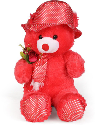 

Tickles Standing Teddy With Rose - 30 cm(Red)