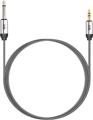 

MX TV-out Cable 6.35mm 1/4" Mono Male to 3.5mm 1/8" Male TRS Stereo Audio Cable with Zinc Alloy Housing and Nylon Braid(Grey, For Mobile, 1.5)
