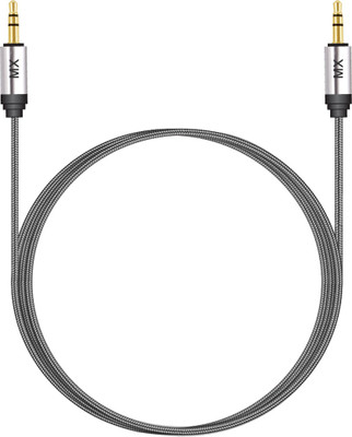

MX TV-out Cable 3.5mm Braided Aux (Auxiliary) Audio Cable - 6 Feet (1.8 Meters) - Space Grey(Grey, For Mobile)