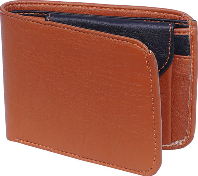 

TITOS Men Casual Tan Artificial Leather Wallet(10 Card Slots), Black;tan