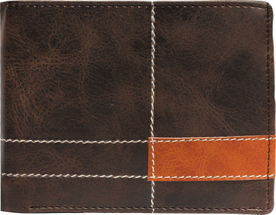 

SEASON FRANK Men Brown Genuine Leather Wallet(6 Card Slots)