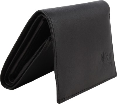 Rosset Men Formal Black Genuine Leather Wallet(4 Card Slots)