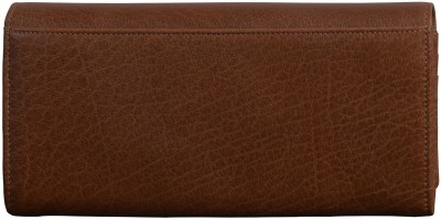 Rene Women Formal Brown Genuine Leather Wallet(18 Card Slots)