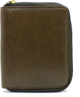

flex boom Men Green Genuine Leather Wallet(6 Card Slots)