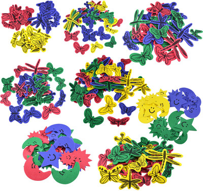 

Saamarth Impex Crafts Accessories Multicolor Foam Butterfly ,Flower ,Moons Design Accessories for Art And Craft Making