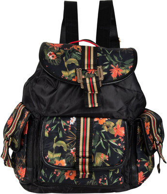

Bazaar Pirates Casual Cum College Trendy Floral Print 13 Backpack(Black), Black floral