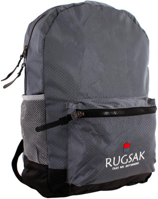 

Rugsak Polyester Pouch 30 L Backpack(Black, Grey)
