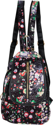 

Bazaar Pirates Single Shoulder Multi Color Floral Print Mini 10 Backpack(Multicolor), Black jasmine