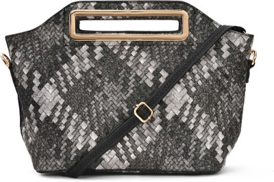 

Krish Stylish woven style Handbag for women and girls (Grey) Waterproof Sling Bag(Grey, 6 inch)