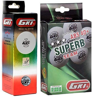 

GKI Superb and Premium 3 star combo Table Tennis Ball(Pack of 9, White)