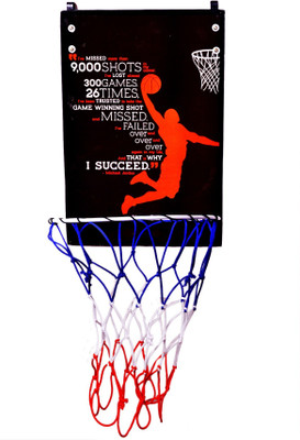 

SPORTSHOLIC Basketball Board Ring Basket Ball, Indoor Use, Kids 10 To 12 Years Basketball Ring(5 Basketball Size With Net)