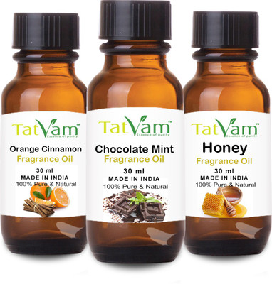 

Tatvam Soap Making Fragrance oil Set of 3 - Honey, Chcolate mint, Orange Cinnamon (30 ml Each)(30 ml)