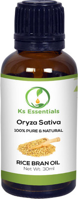 

Ks Essentials 100% Pure Rice Bran Oil (Oryza Sativa) Natural & Undiluted Cold Pressed (30ml)(30 ml)