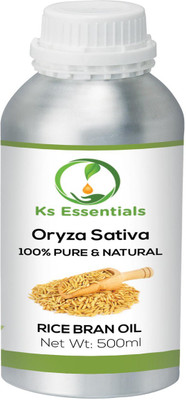 

Ks Essentials 100% Pure Rice Bran Oil (Oryza Sativa) Natural & Undiluted Cold Pressed (500ml)(500 ml)