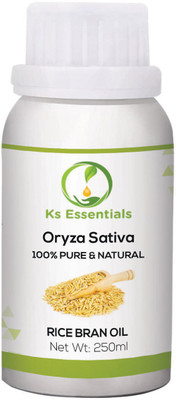 

Ks Essentials 100% Pure Rice Bran Oil (Oryza Sativa) Natural & Undiluted Cold Pressed (250ml)(250 ml)