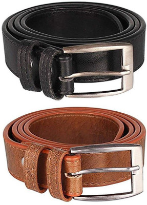 

MBTEES Men Formal Brown Genuine Leather Belt, Black;brown