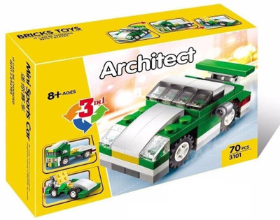 

Sanyal 3 in 1 Mini Sports Car Model Kits Building Block Toys Baby Toys Vehicles For Gift - 70 Pcs Set(Multicolor)