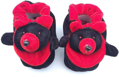 

LMN Child Care Booties(Toe to Heel Length - 12 cm Red, Black), Black;red