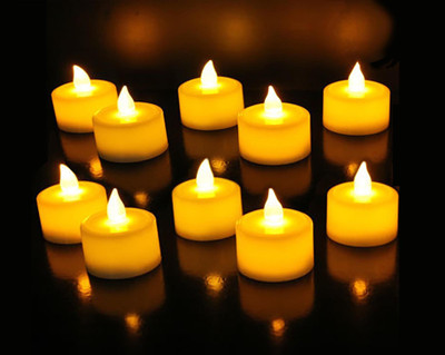 

Goyal LED Yellow Flickering Tealight (Pack of 10) Candle(Yellow, Pack of 10)