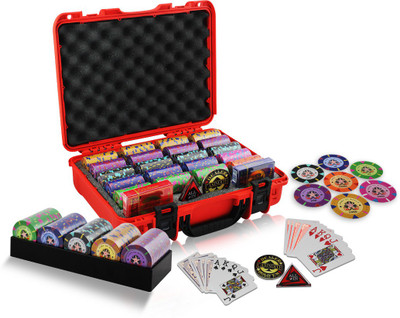 

Casinoite Port of Macau 400 Clay Poker Chips Set(Multicolor)