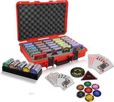 

Casinoite Monte Carlo Dark Millions 500 Poker Chips Set(Multicolor)