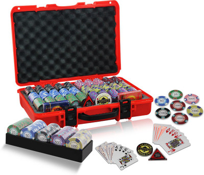 

Casinoite Kentuky Fort Knox USA Proffesional Clay 600 Poker Chip Set(Multicolor)