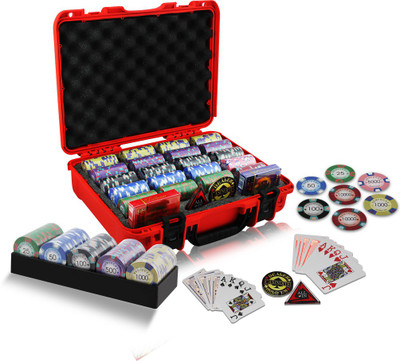 

Casinoite Kentuky Fort Knox USA Proffesional Clay 400 Poker Chip Set(Multicolor)