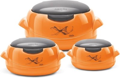 MILTON MICROWOW ONE TOUCH CASSEROLE JR GIFT SET Pack of 3 Casserole Set (500 ml, 1000 ml, 1500 Ml-Orange) Pack of 3 Thermoware Casserole Set(3 ml)