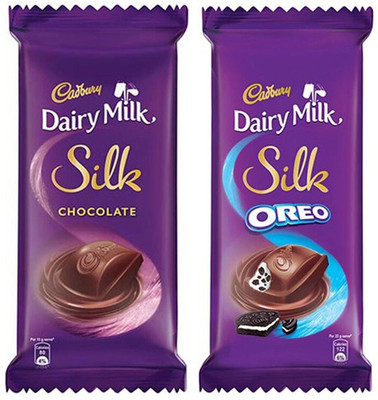 

Cadbury Dairy Milk Silk, Pack of 4 (Silk Chocolate Bar 150g X 2 + Silk Oreo 130g X 2 ) Bars(560 g)