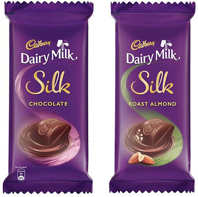

Cadbury Dairy Milk Silk, Pack of 4 (Silk Chocolate Bar 150g X 2 + Silk Roast Almond 137g X 2 ) Bars(574 g)