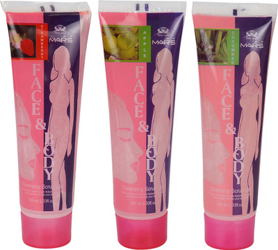 

CYBERCITY MARKETING Cleasing Scrub Gel (Pack of 3) Strawberry, Apple, Cucumber(300 ml)