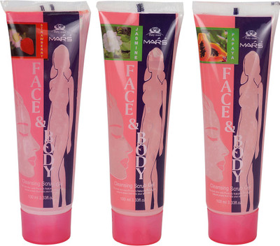 

CYBERCITY MARKETING Cleansing Strawberry, Jasmine, Papaya Scrub Gel (Pack of 3)(300 ml)
