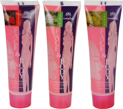 

CYBERCITY MARKETING Cleansing Scrub Gel (Pack of 3) Strawberry, Jasmine, Apple(300 ml)