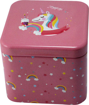 

Saamarth Impex Small Size Metal Box Coin Saving Printed Multi-Purpose Useful Box For Kids-Pink Coin Bank(Pink)