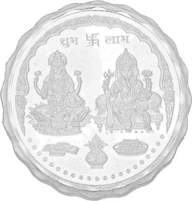 Sri Jagdamba Pearls 10 Grams Lakshmi Ganesh Pure Silver coin S 999 10 g Silver Coin