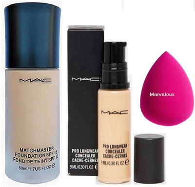 

Marvalous sponge puff & match master foundation with pro long wear liquid concealer(Set of 3)